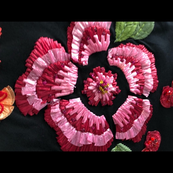 DIOR 💯 T-shirt with flower appliqué sz S-M - Picture 4 of 8